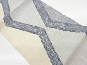 手織り真綿紬幾何学模様織出し名古屋帯